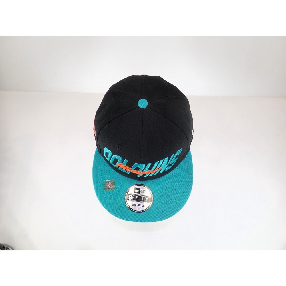 New Era 9FIFTY Miami Dolphins Snapback Hat Black Teal NFL Football Cap - Picture 2 of 9